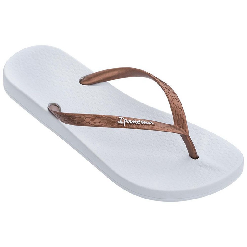 Women's Ipanema Anatomic Tan Flip Flops White | EOZFLAG-01