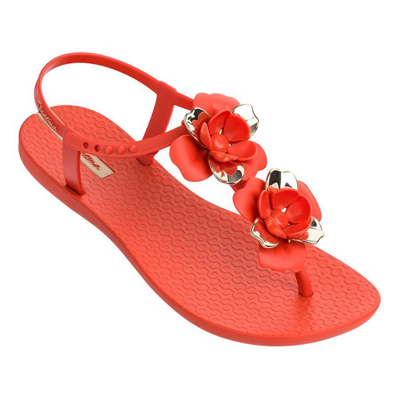 Women's Ipanema Floret Sandals Red | KOESCFG-56