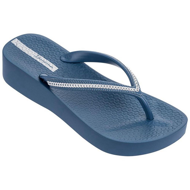 Women's Ipanema Mesh Plat II Flip Flops Navy | DSQVTBR-05