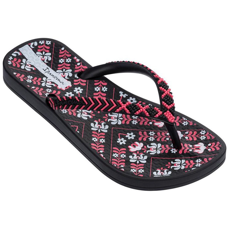 Kids\' Ipanema Ana Lovely II  Flip Flops Black | OHSTKEC-92