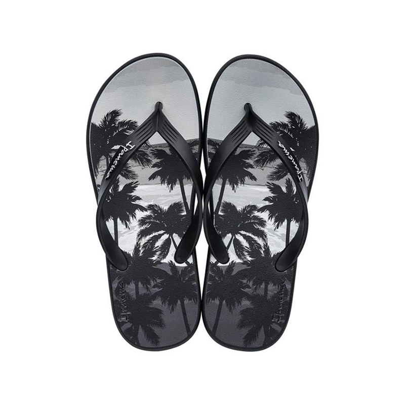 Men\'s Ipanema 10 Palm Flip Flops Black | PAWLJZR-34