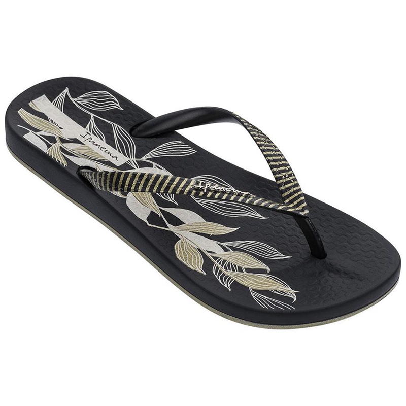 Women's Ipanema Anatomic Nature IV  Flip Flops Black | HAMPLUG-61