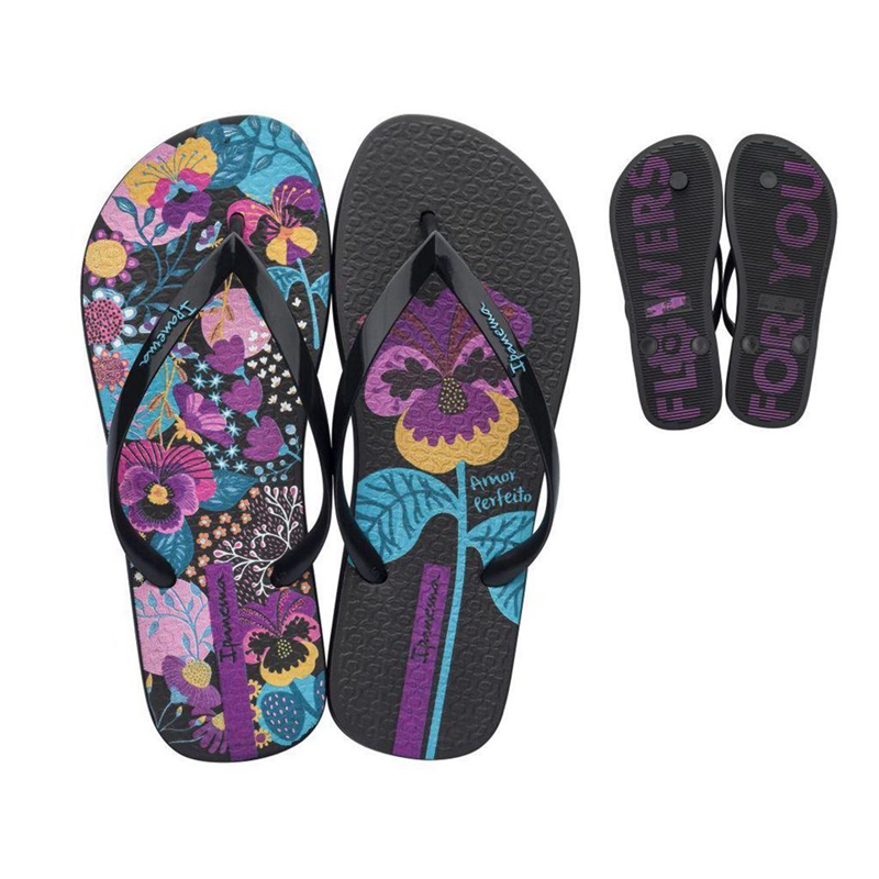 Women\'s Ipanema Botanicals Flip Flops Black | UDFYANW-62