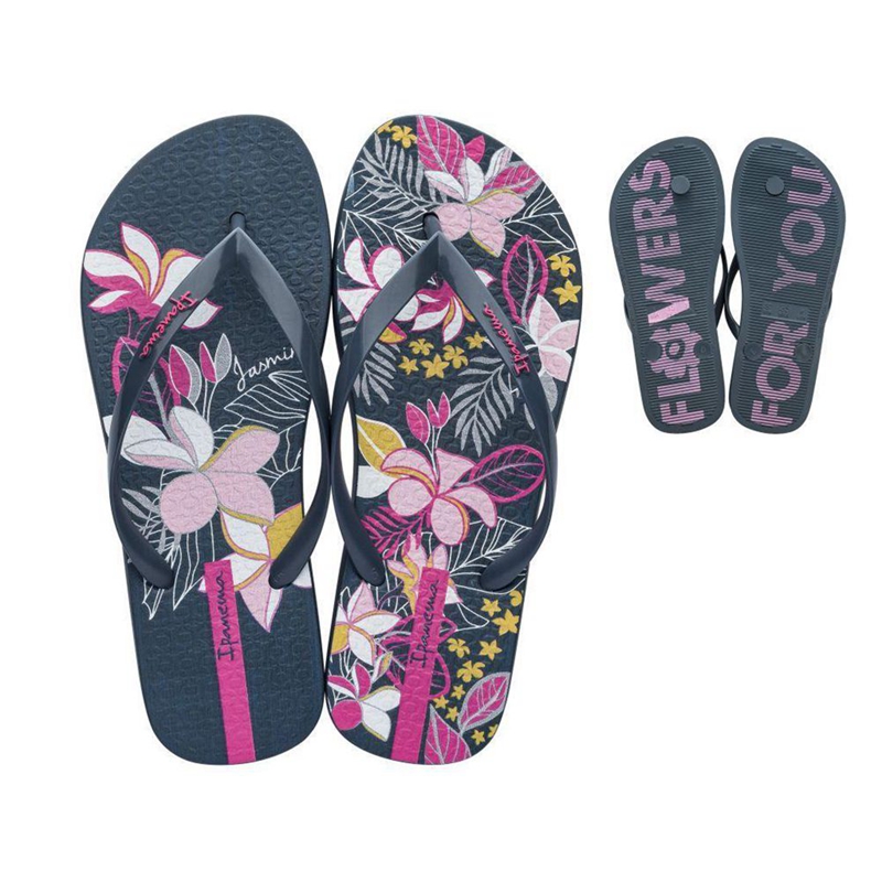 Women\'s Ipanema Botanicals Flip Flops Navy | YWXGVKO-07