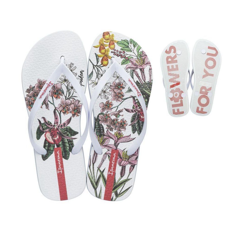 Women\'s Ipanema Botanicals Flip Flops White | VHNGIWY-87