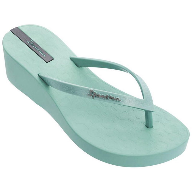 Women\'s Ipanema Daisy Wedge Flip Flops Green | GCRQJSV-85