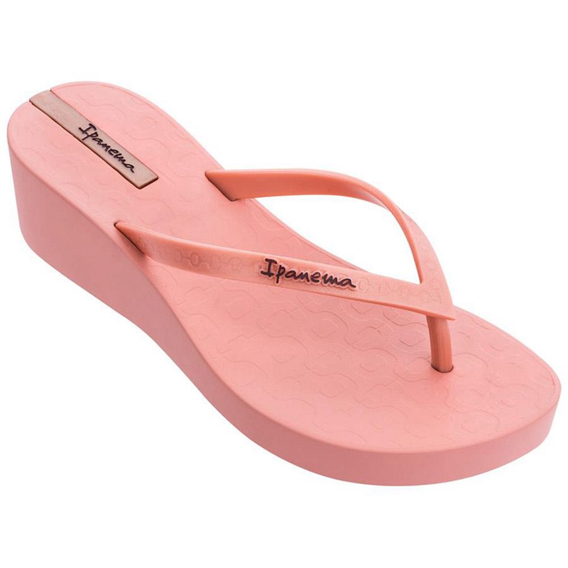 Women\'s Ipanema Daisy Wedge Flip Flops Pink | MYPKUJW-23