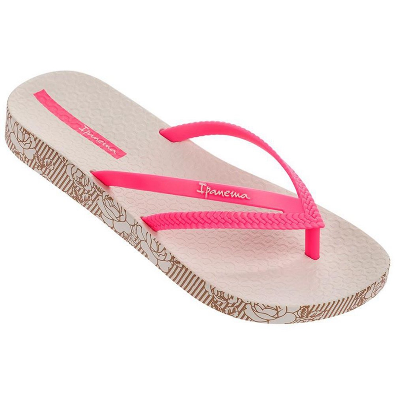 Women\'s Ipanema Duet Plush Flip Flops Beige | CILYQXV-26