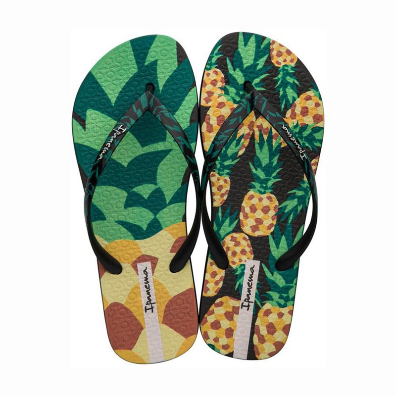 Women\'s Ipanema Frutas Flip Flops Black | LISTWOZ-84