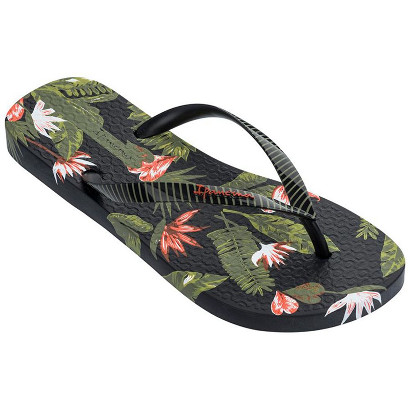 Women\'s Ipanema Paradise Flip Flops Black | MERBDNX-57