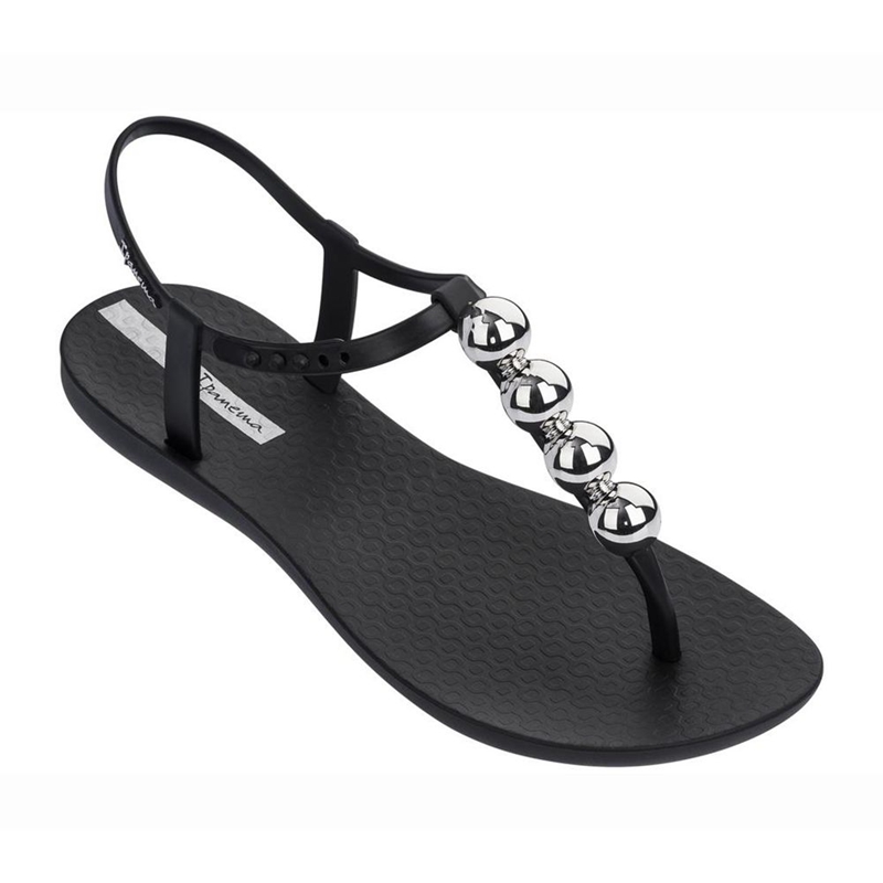 Women\'s Ipanema Pearl Sandals Black | RUBOVFN-30